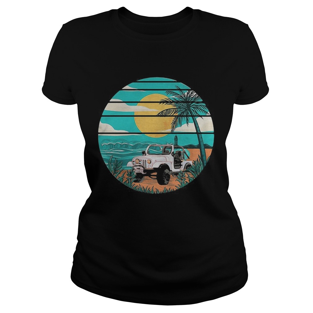 Tractor summer sunset vintage retro  Classic Ladies