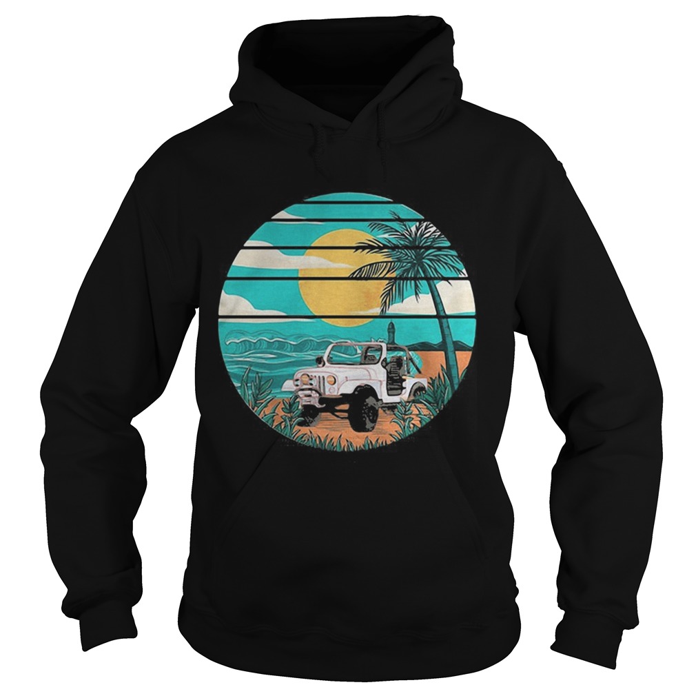 Tractor summer sunset vintage retro  Hoodie