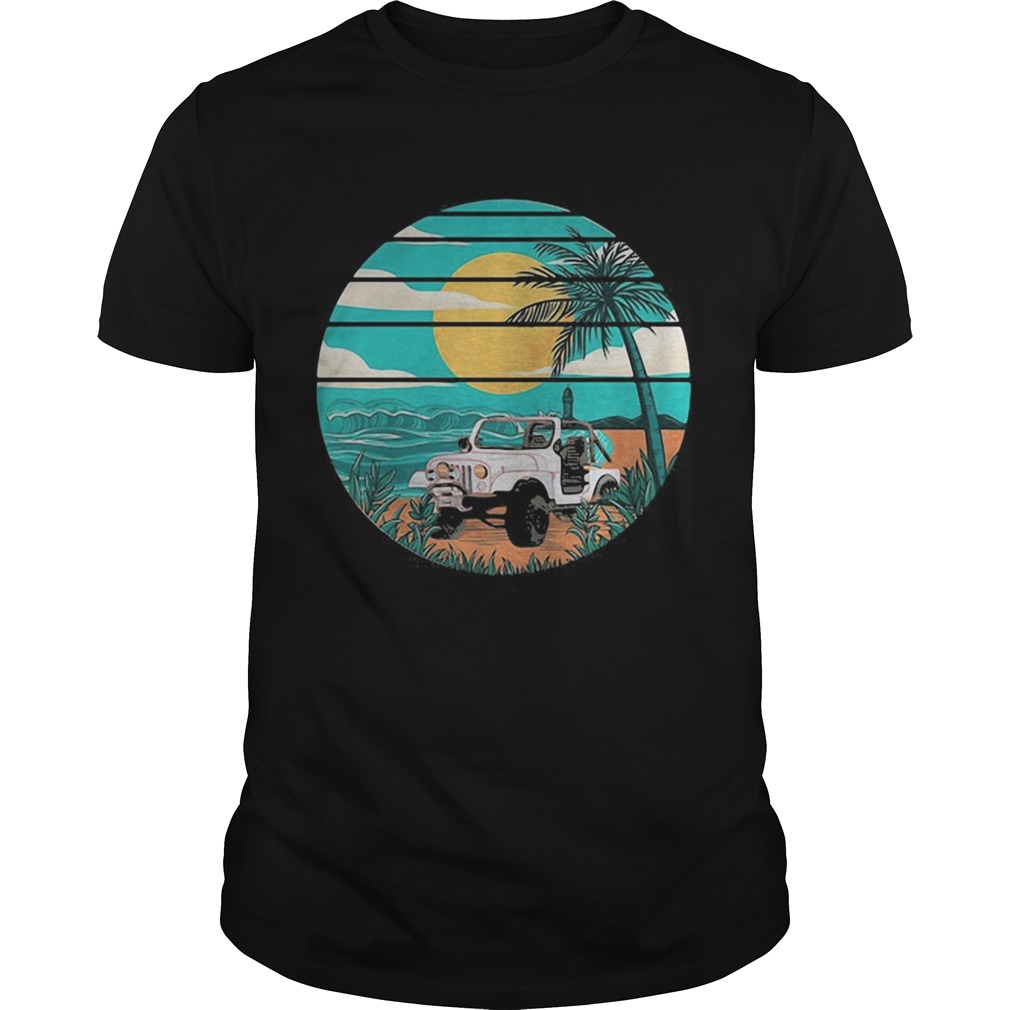 Tractor summer sunset vintage retro shirt