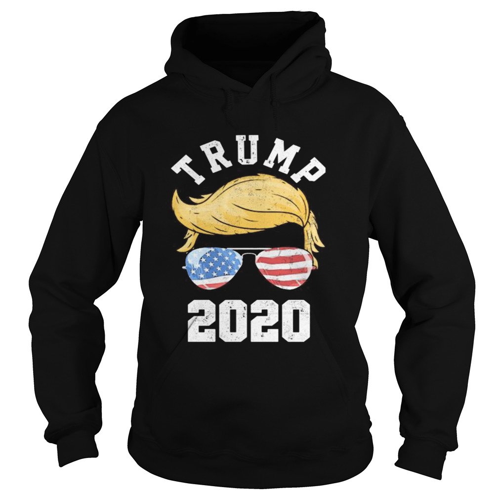 Trump 2020 Glasse American Flag  Hoodie