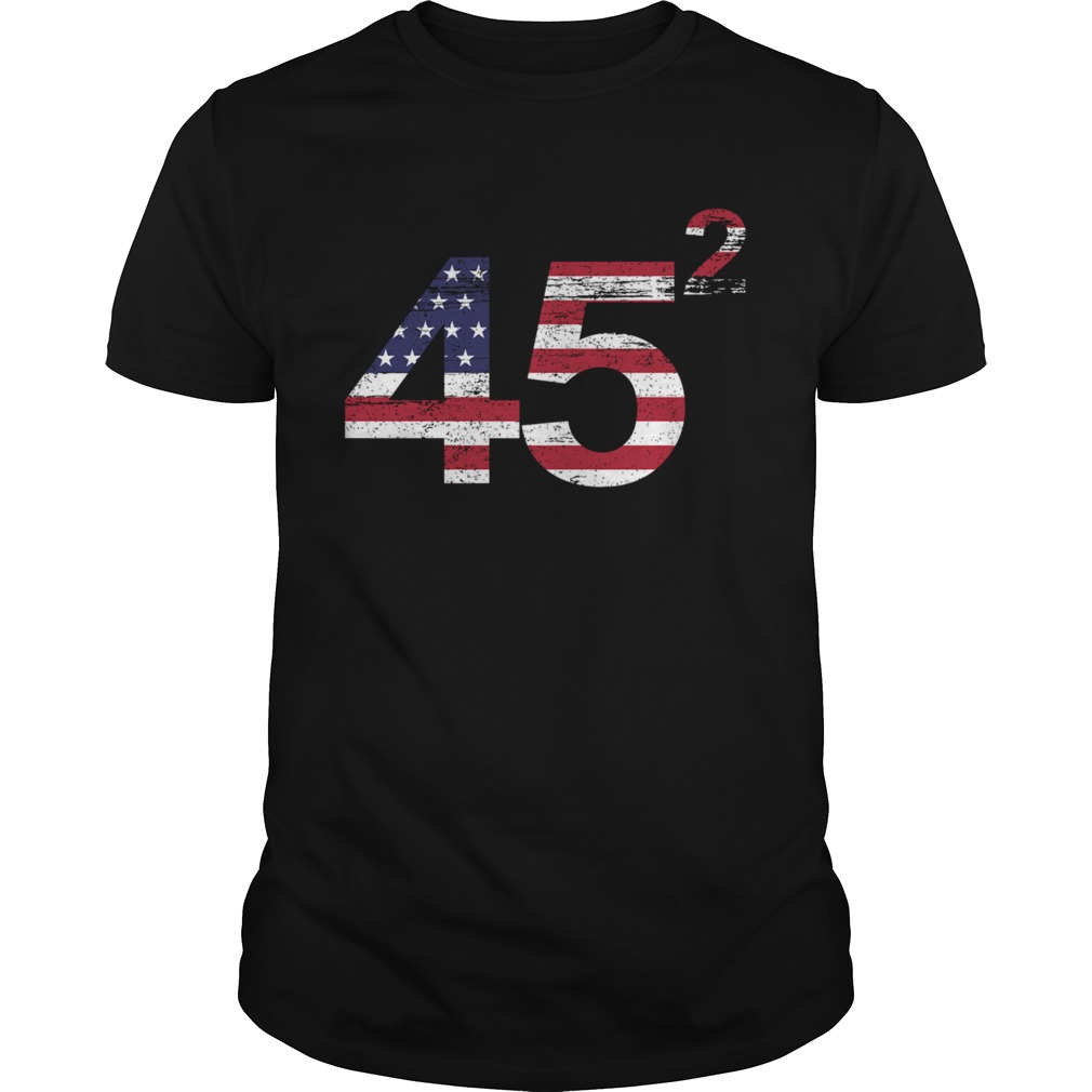 Trump 45 Squared Republican American Flag Independence Day shirt