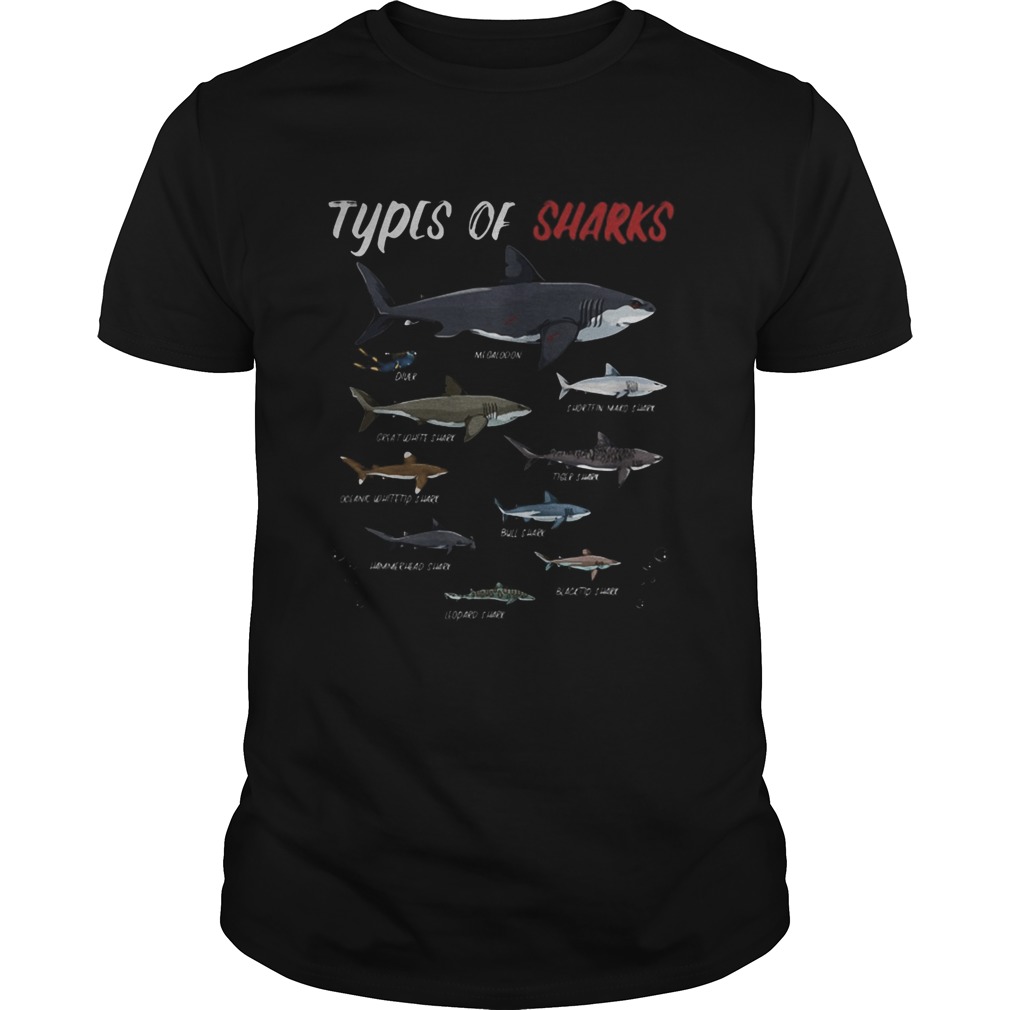 Types of sharks shirt