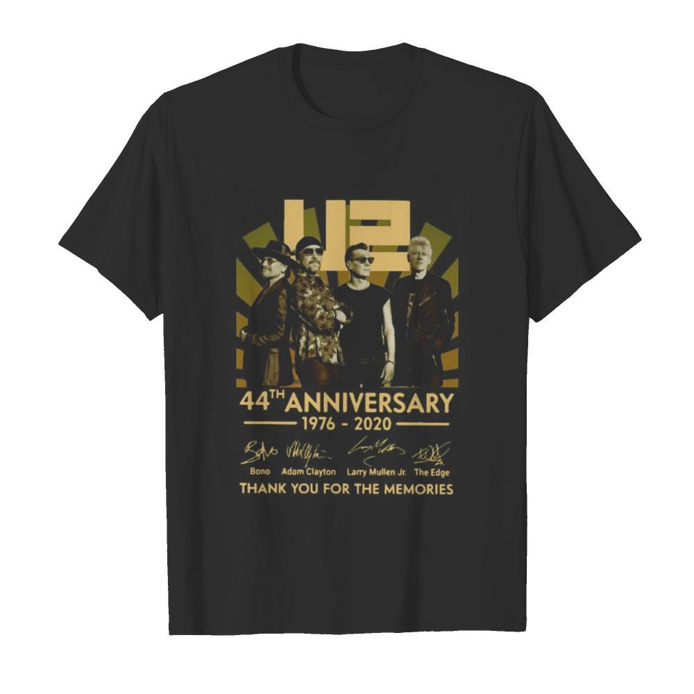 U2 44th anniversary 1976 2020 thank you for the memories signatures shirt