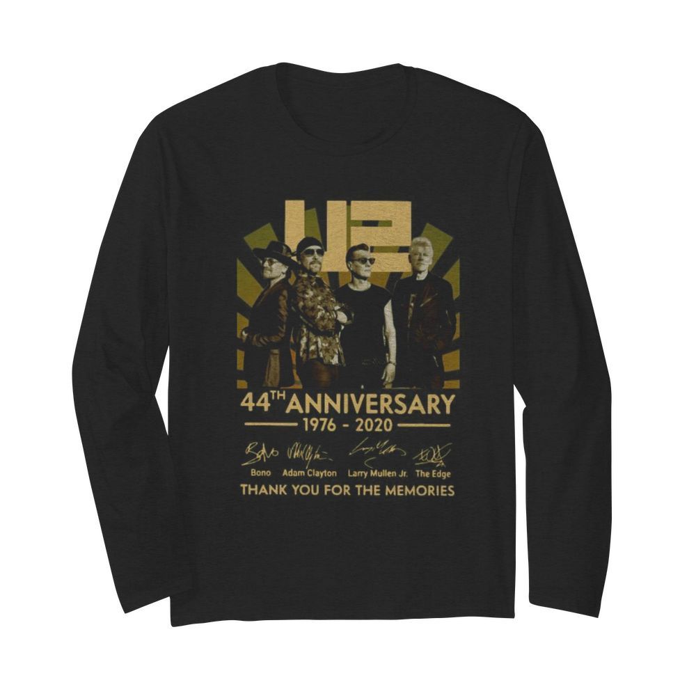 U2 44th anniversary 1976 2020 thank you for the memories signatures  Long Sleeved T-shirt 