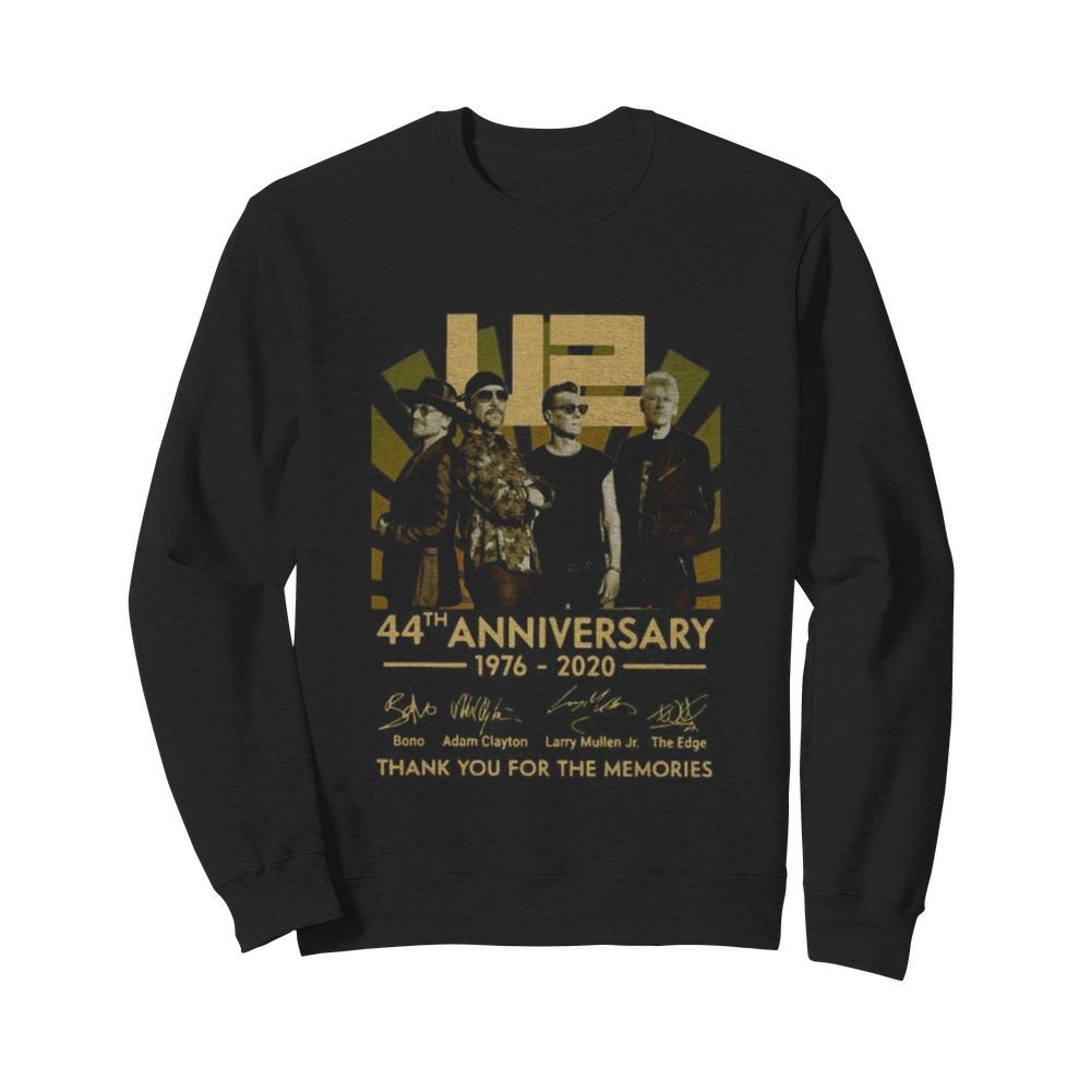 U2 44th anniversary 1976 2020 thank you for the memories signatures  Unisex Sweatshirt