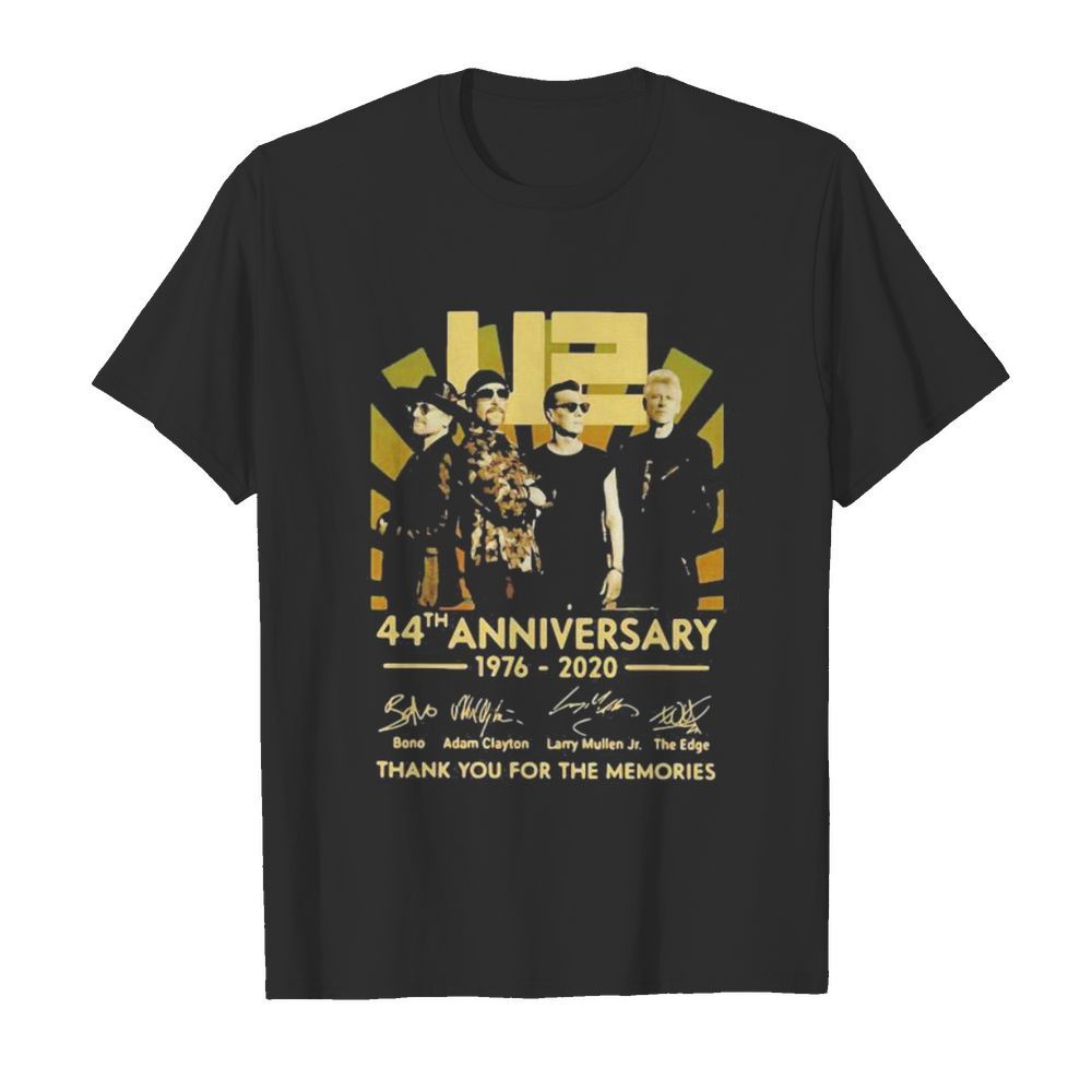 U2 44th anniversary 1976 2020 thank you for the memories signatures shirt