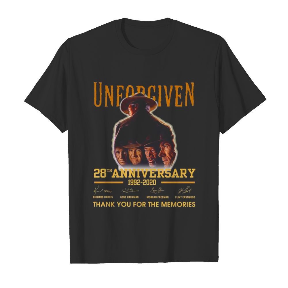 Unforgiven 28th anniversary 1992 2020 thank you for the memories signatures shirt