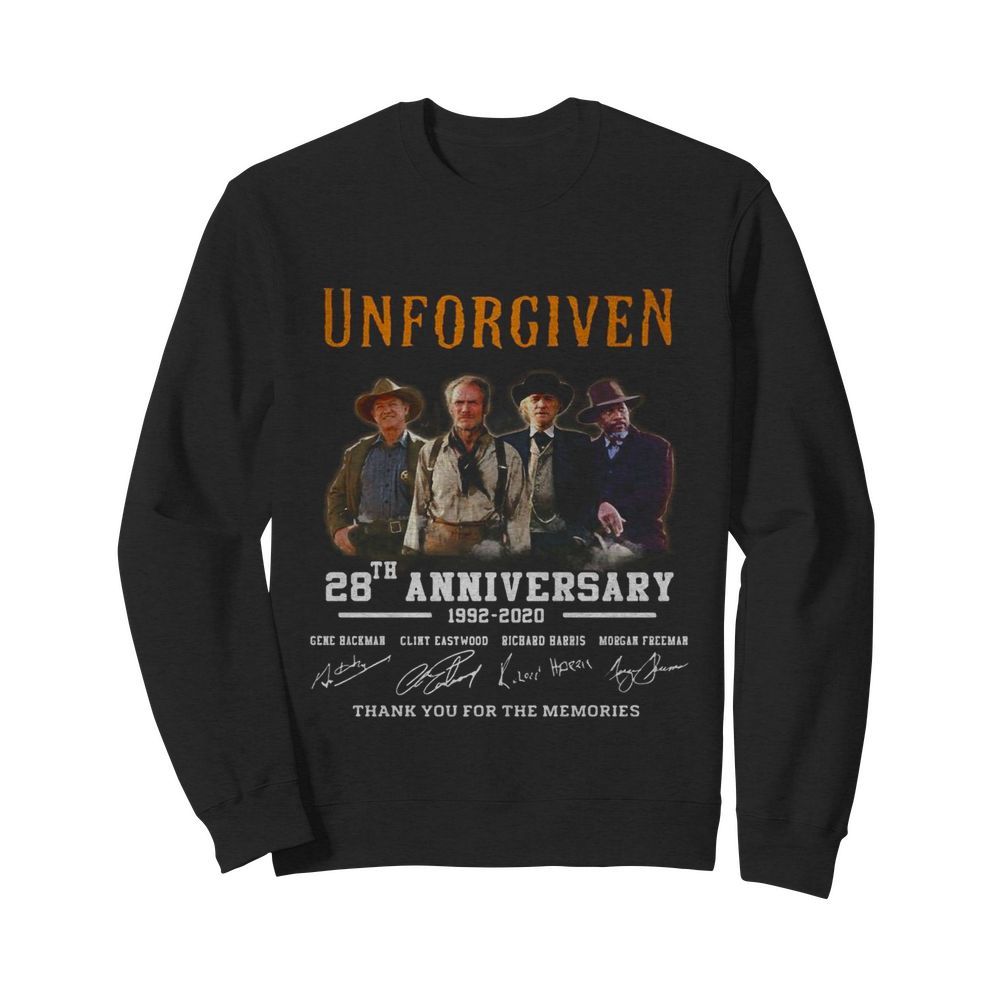 Unforgiven 28th anniversary 1992 2020 thank you for the memories signatures  Unisex Sweatshirt