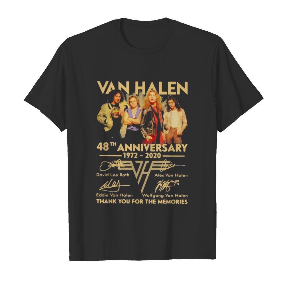 Van halen 48th anniversary 1972 2020 thank you for the memories signatures shirt