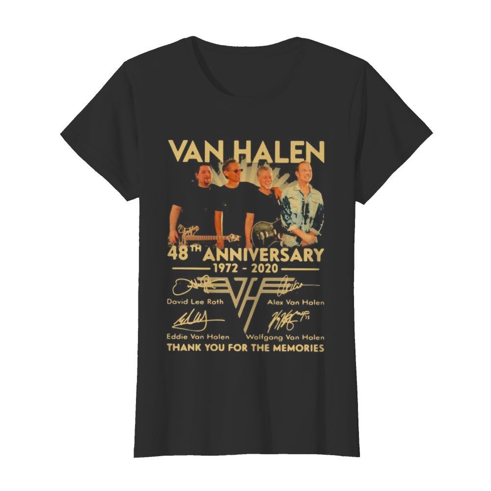 Van halen band 48th anniversary 1972 2020 thank you for the memories signatures  Classic Women's T-shirt