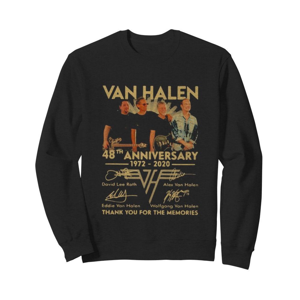 Van halen band 48th anniversary 1972 2020 thank you for the memories signatures  Unisex Sweatshirt