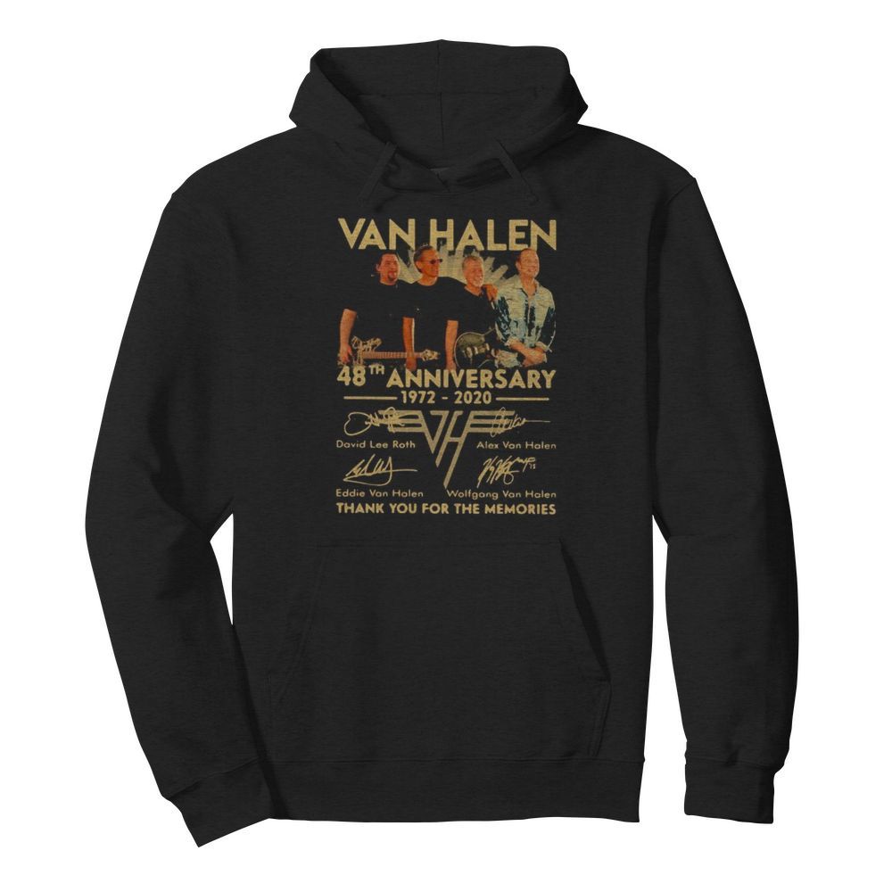 Van halen band 48th anniversary 1972 2020 thank you for the memories signatures  Unisex Hoodie