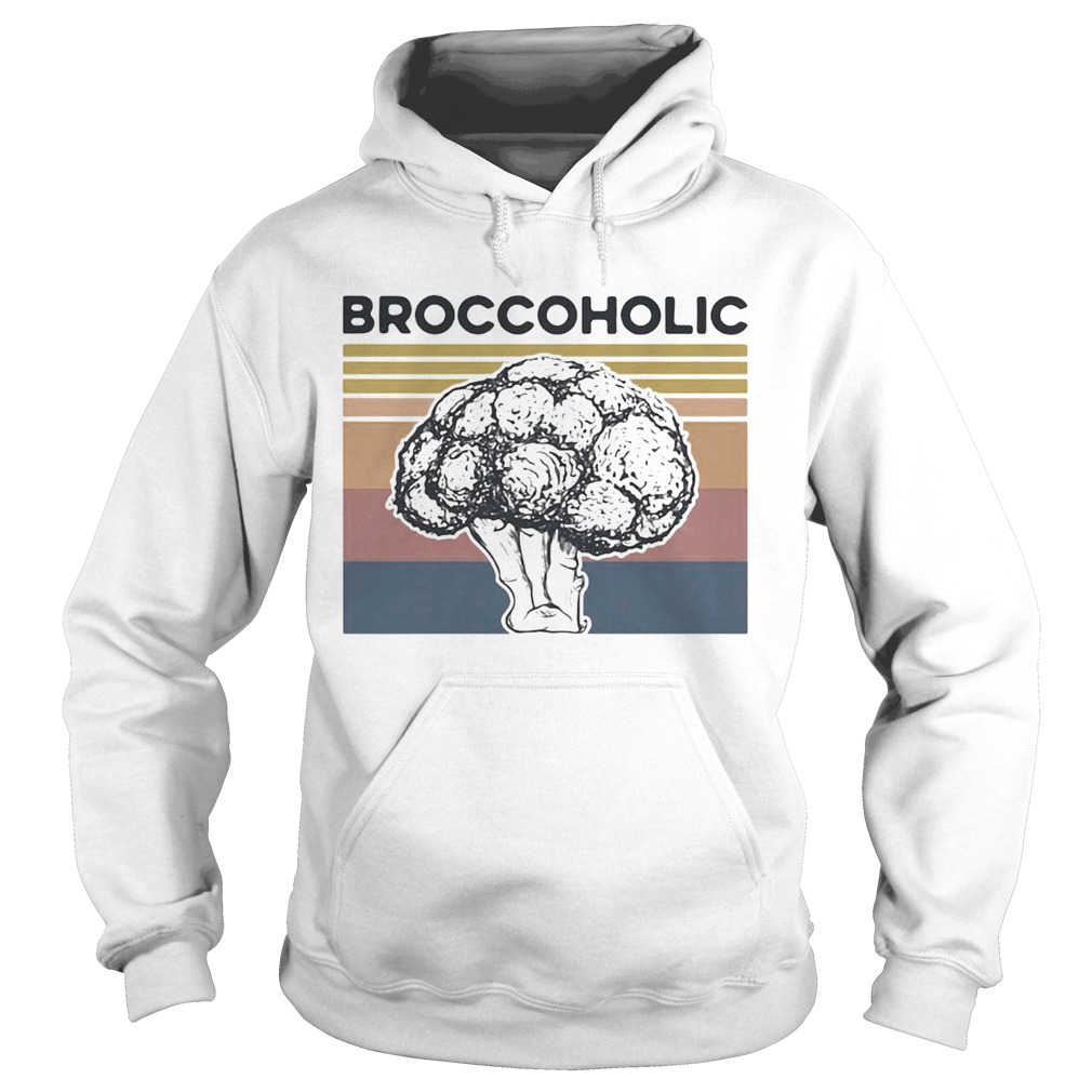 Vegan Broccoholic Vintage Retro  Hoodie