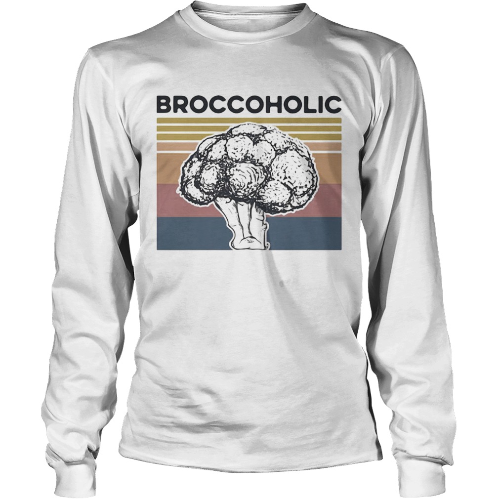 Vegan Broccoholic Vintage Retro  Long Sleeve