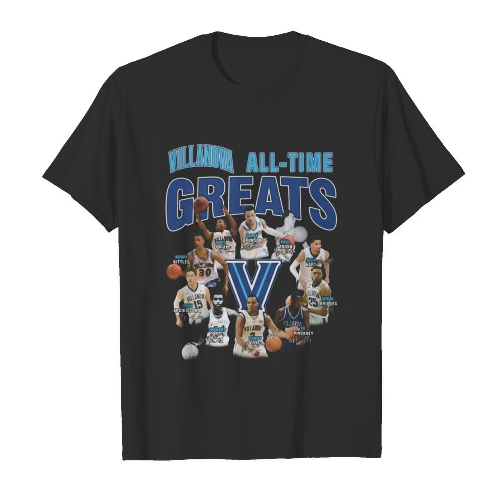 Villanova wildcats all time great signatures shirt