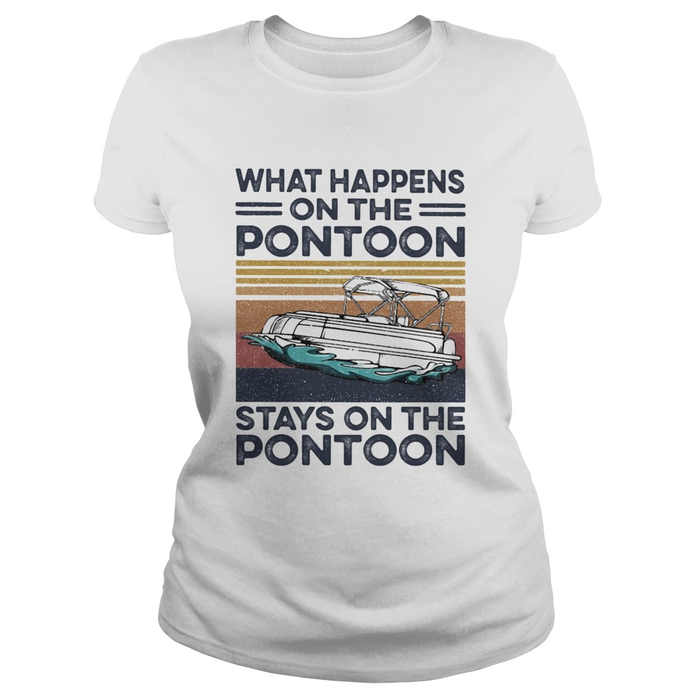 WHAT HAPPENS ON THE PONTOON STAYS ON THE PONTOON VINTAGE RETRO  Classic Ladies