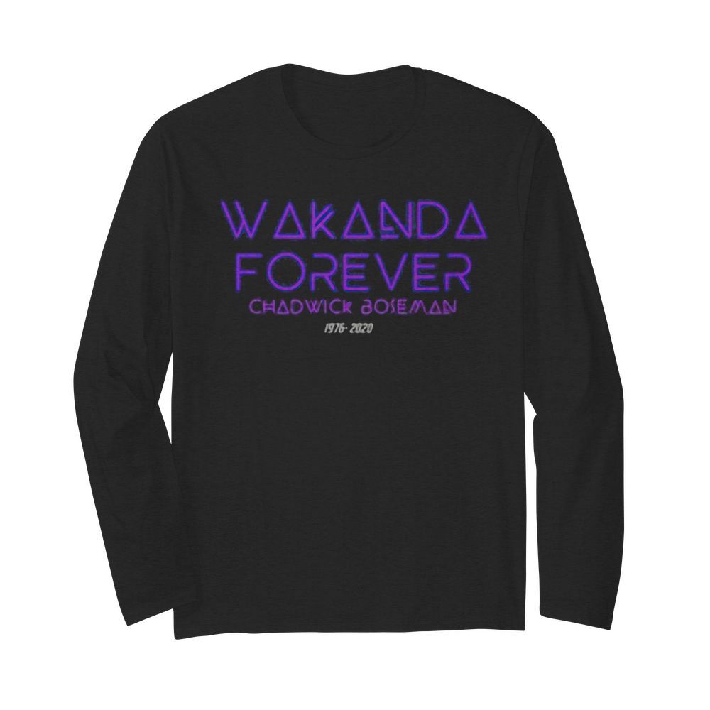 Wakanda forever rip chadwick black panther 1976 2020  Long Sleeved T-shirt 