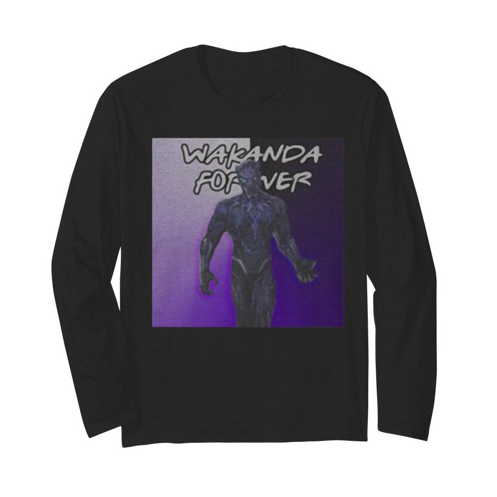 Wakanda forever rip chadwick boseman black panther rest in power  Long Sleeved T-shirt 