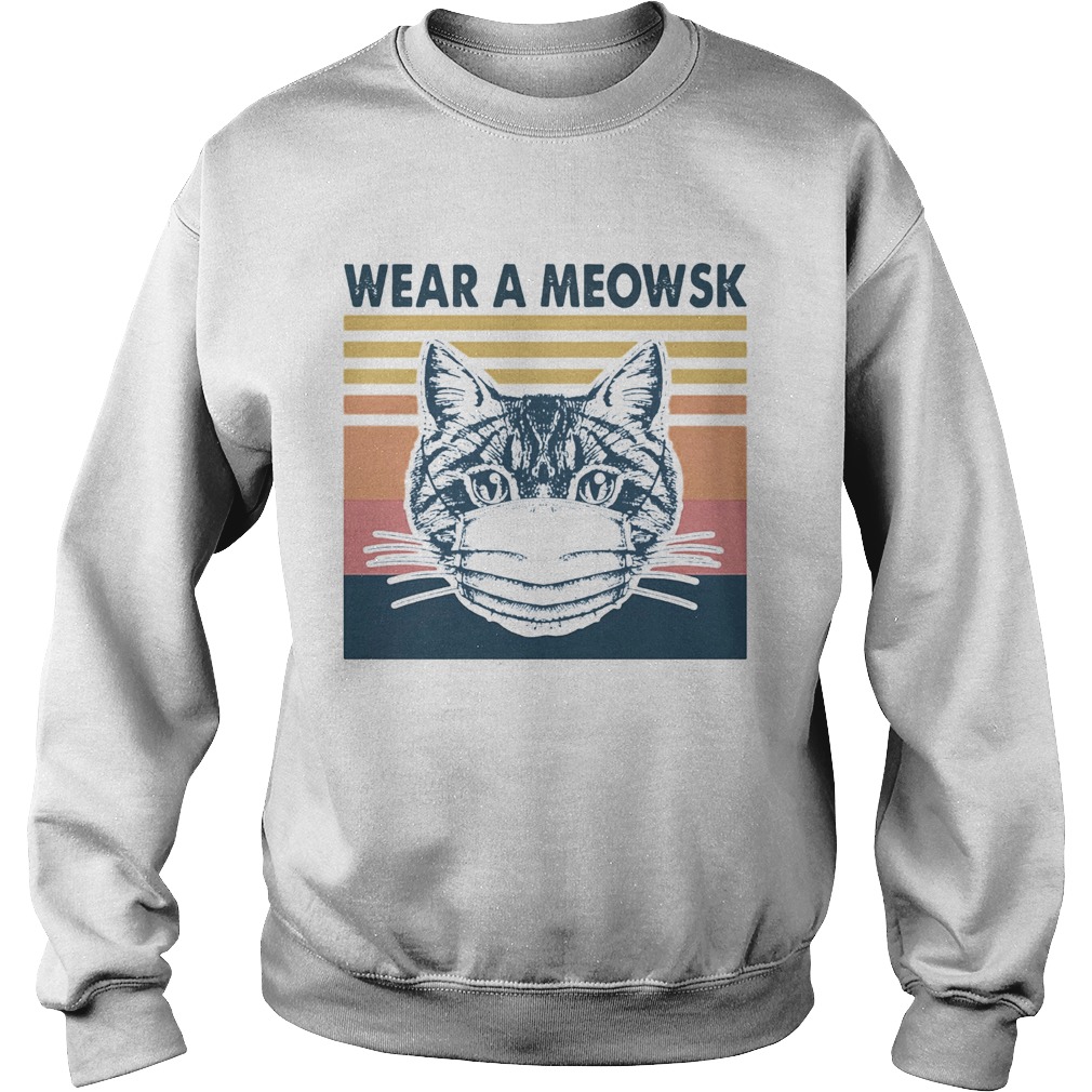 Wear A Meowsk Vintage Retro  Sweatshirt