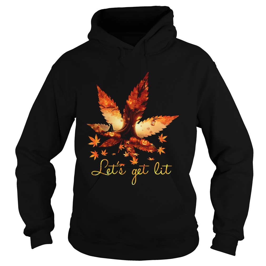 Weed Lets Get Lit Halloween  Hoodie