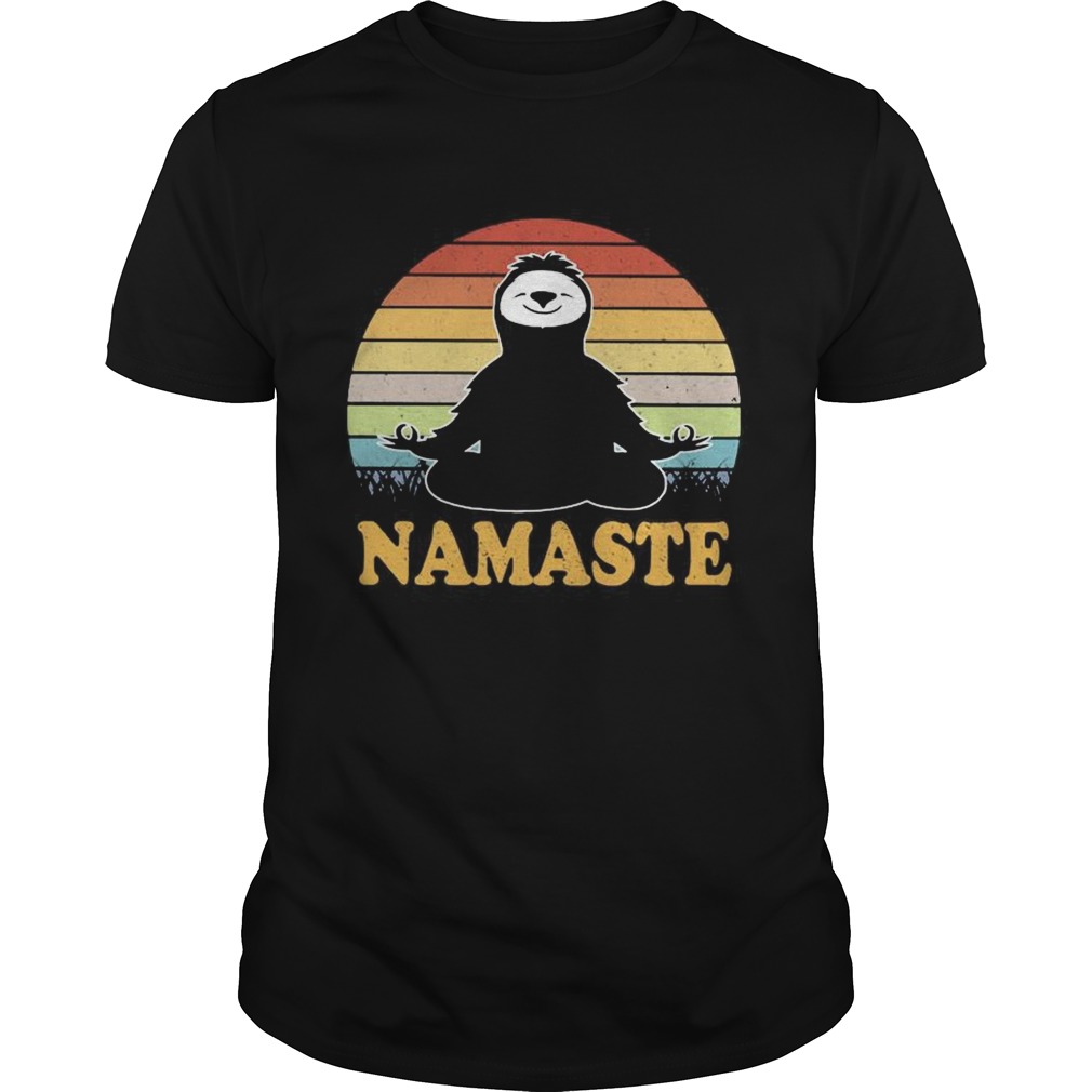 Yoga chill sloth namaste vintage retro shirt