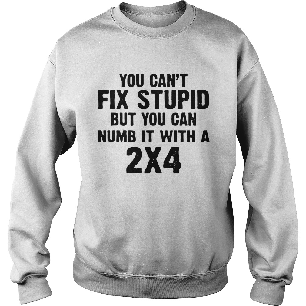 You Cant Fix Stupid But You Can Numb It With A 2x4  Sweatshirt