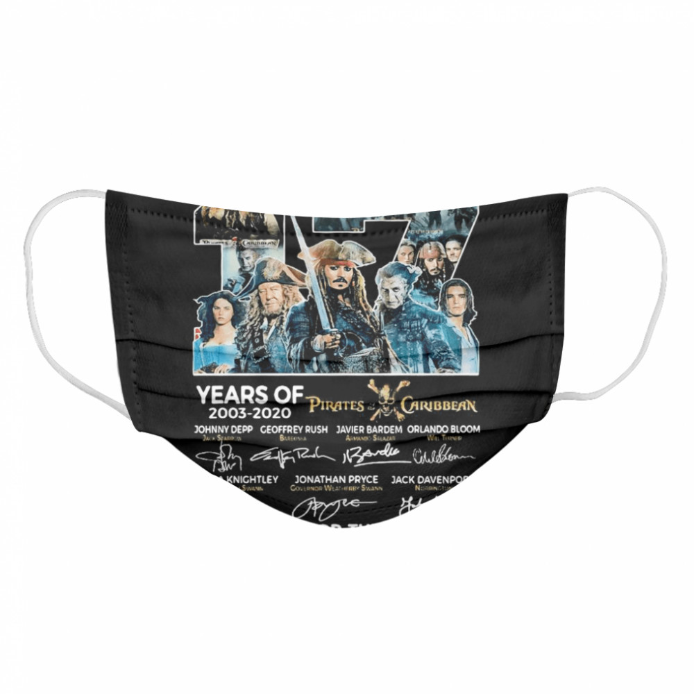 17 Years Of 2003 2020 Pirates Caribbean Thank You For The Memories Signatures  Cloth Face Mask