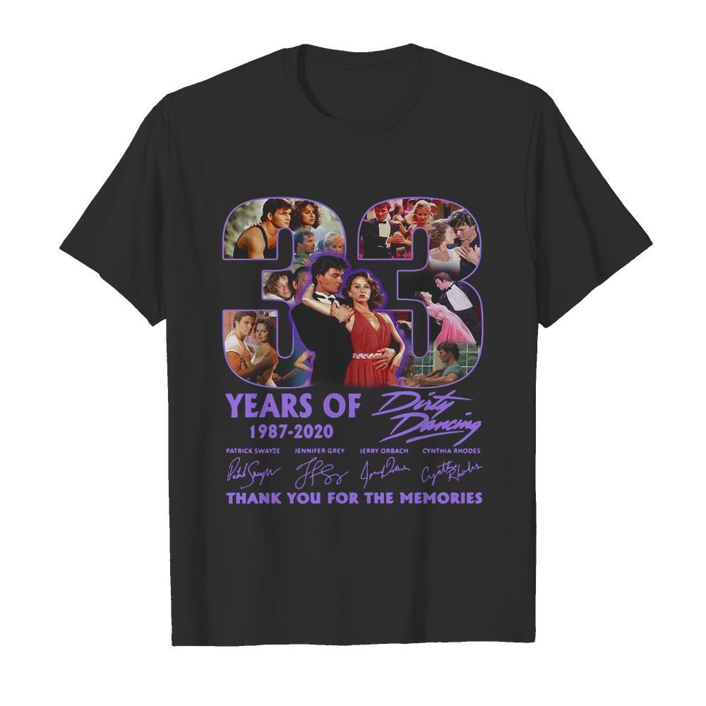 33 Years Of 1987 2020 Dirty Dancing Thank You For The Memories Signatures shirt