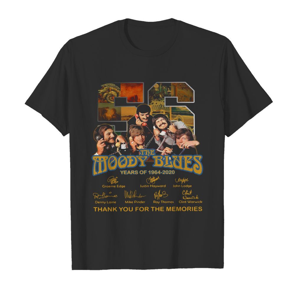 56 the moody blues years of 1964 2020 thank you for the memories signatures shirt