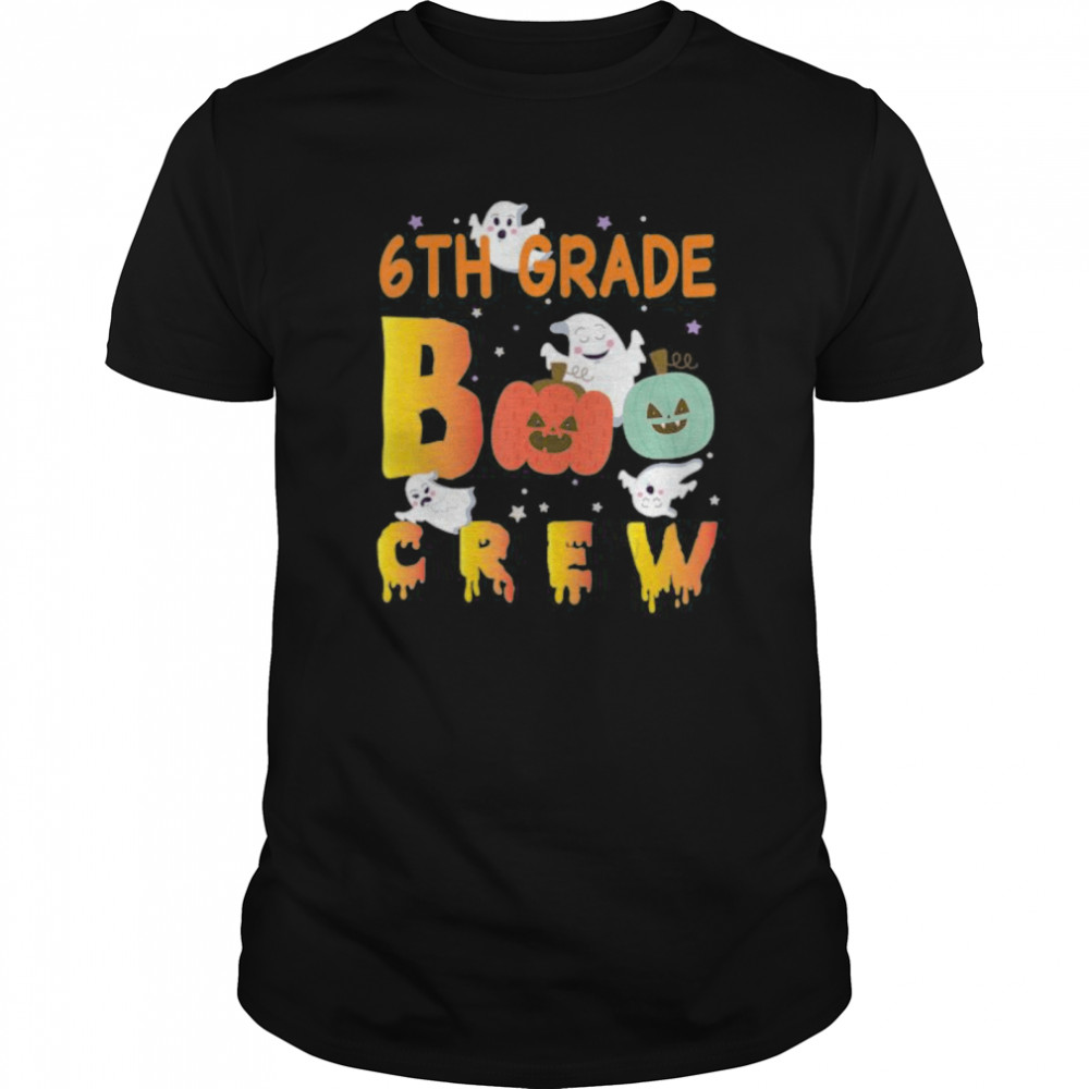 6th Grade Boo Crew Ghost Pumpkin Students Teachers Halloween  Classic Men's T-shirt