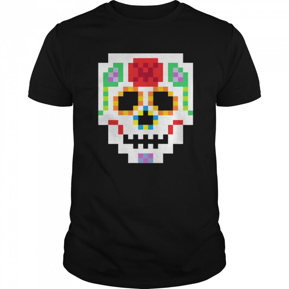 8Bit Lego Sugar Skull Day Of The Dead shirt