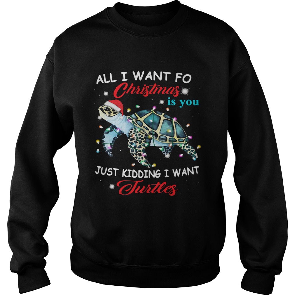 All I Want For Christmas Is You Just Kidding I Want Turtles  Sweatshirt