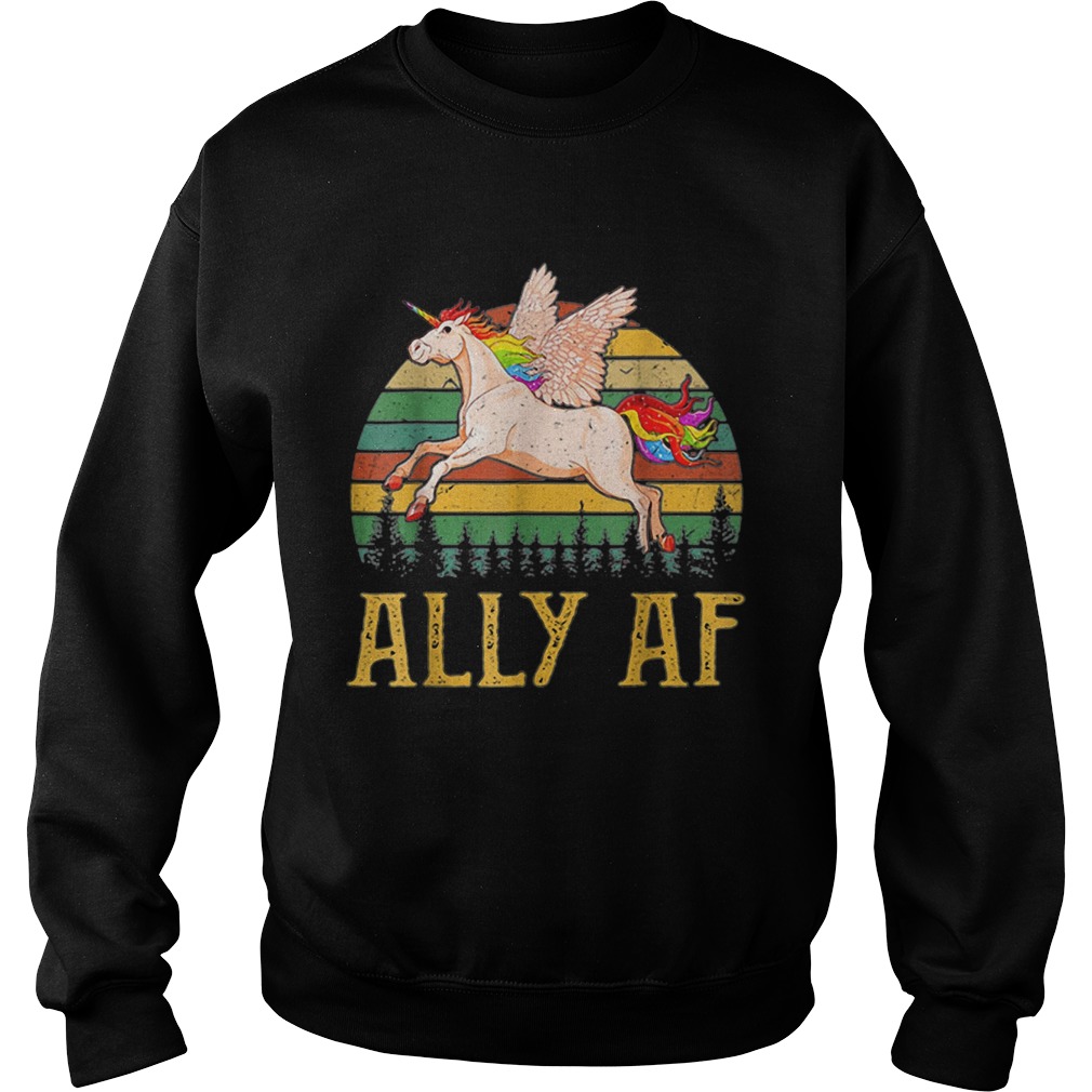 Ally AF Gay Pride Month LGBT Rainbow Unicorn  Sweatshirt