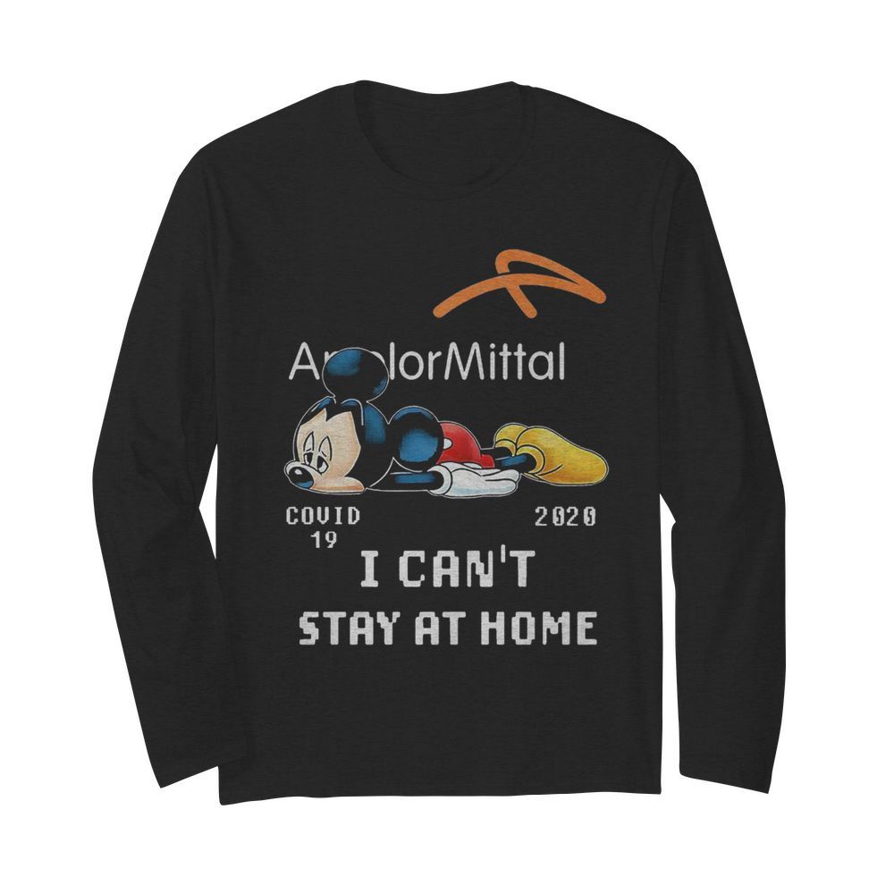 Arcelor MIttal Mickey Mouse COVID 19 2020 I Cant Stay At Home  Long Sleeved T-shirt 