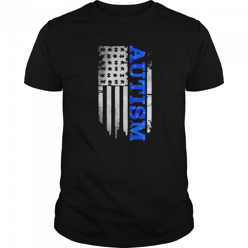 Autism Awareness American Flag Independence Day shirt