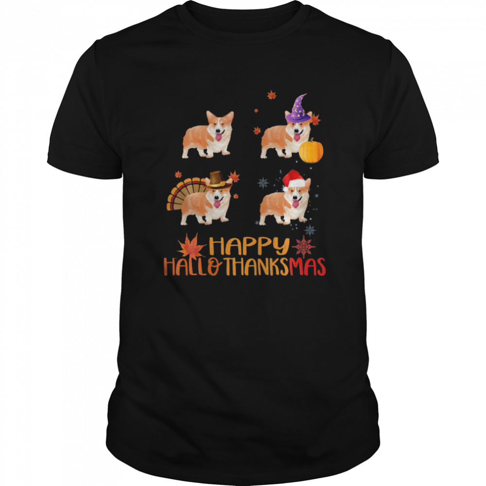 Awesome Corgi Happy Hallothanksmas shirt