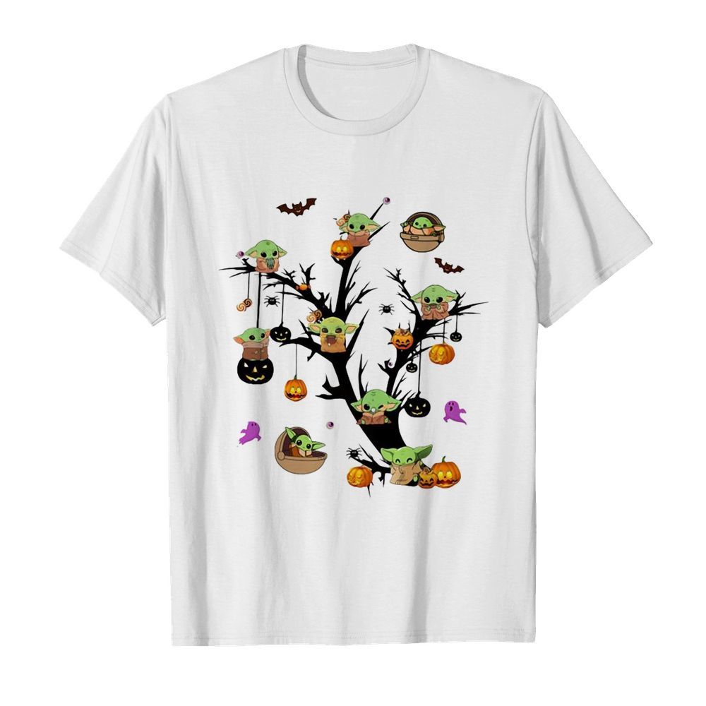 Baby Yoda And Pumpkin Tree Halloween shirt