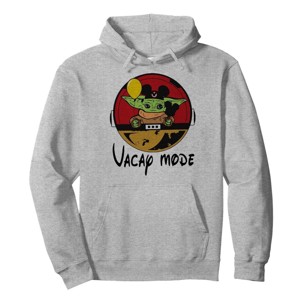 Baby Yoda Mickey Vacay Mode  Unisex Hoodie