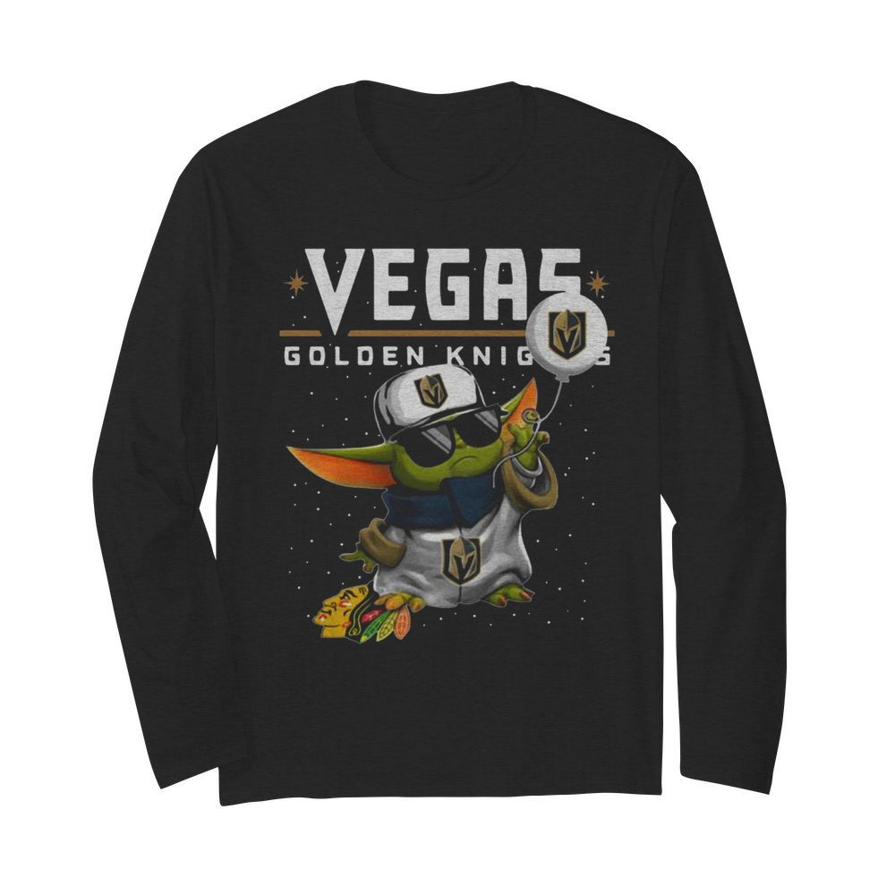 Baby Yoda Vegas Golden Knights  Long Sleeved T-shirt 