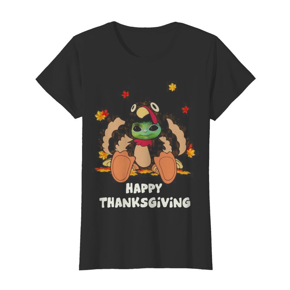 Baby yoda turkey happy thanksgiving  Classic Women's T-shirt