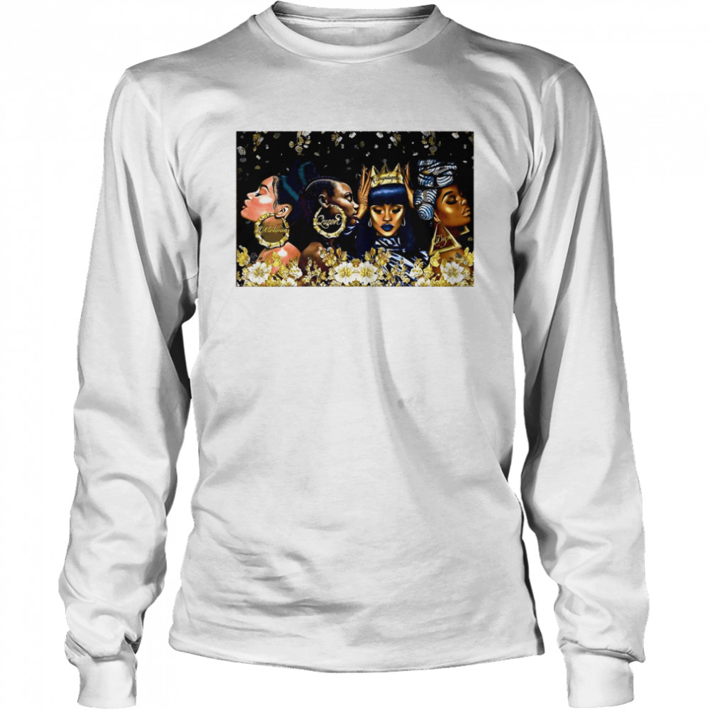 Beautiful Black Women Dope Poster Horizontal  Long Sleeved T-shirt