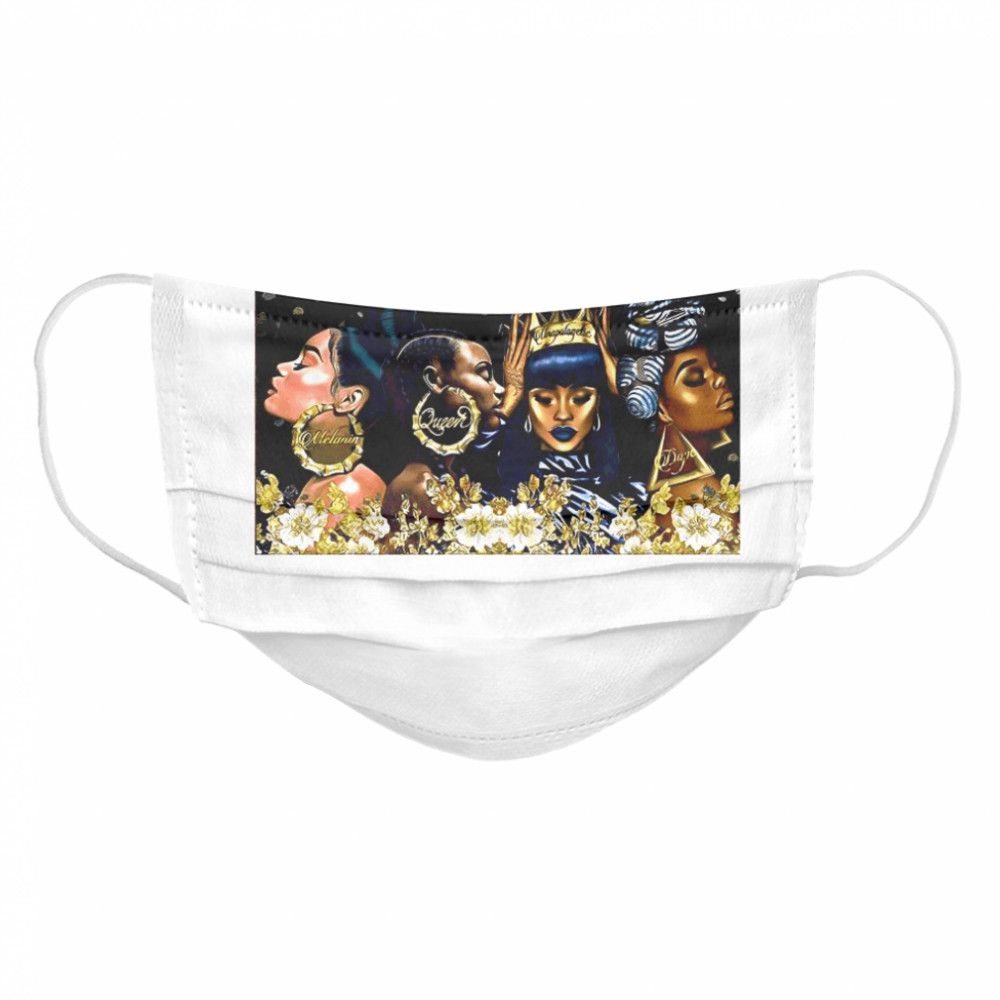 Beautiful Black Women Dope Poster Horizontal  Cloth Face Mask