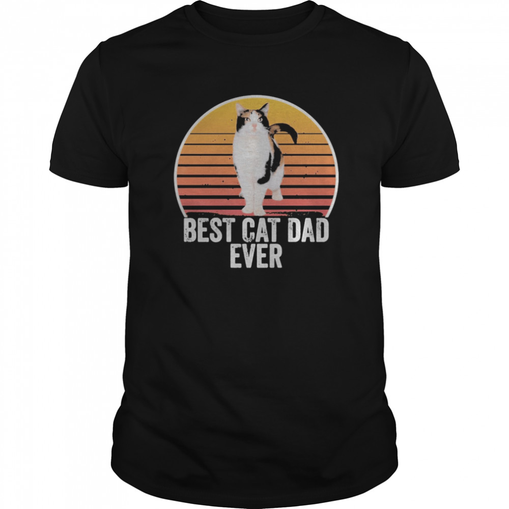 Best cat dad ever line vintage retro shirt