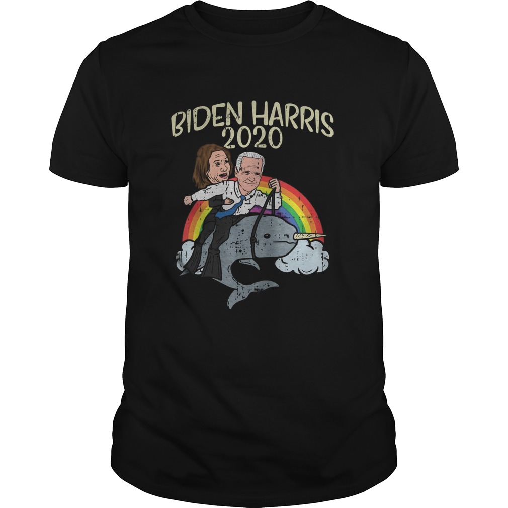 Biden Harris 2020 Narwhale Rainbow Funny Joe Kamala Democrat shirt