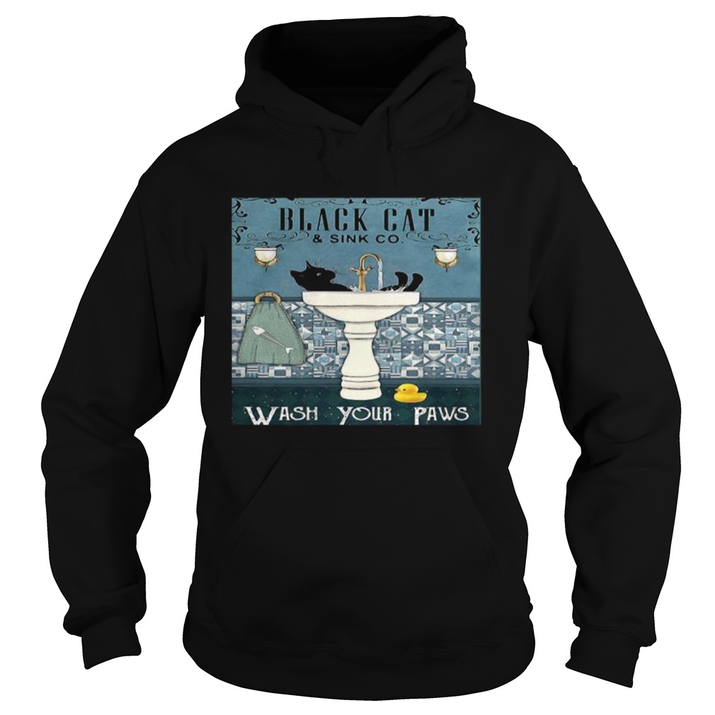 Black Cat And Sink Co Wash Your Paws  Hoodie