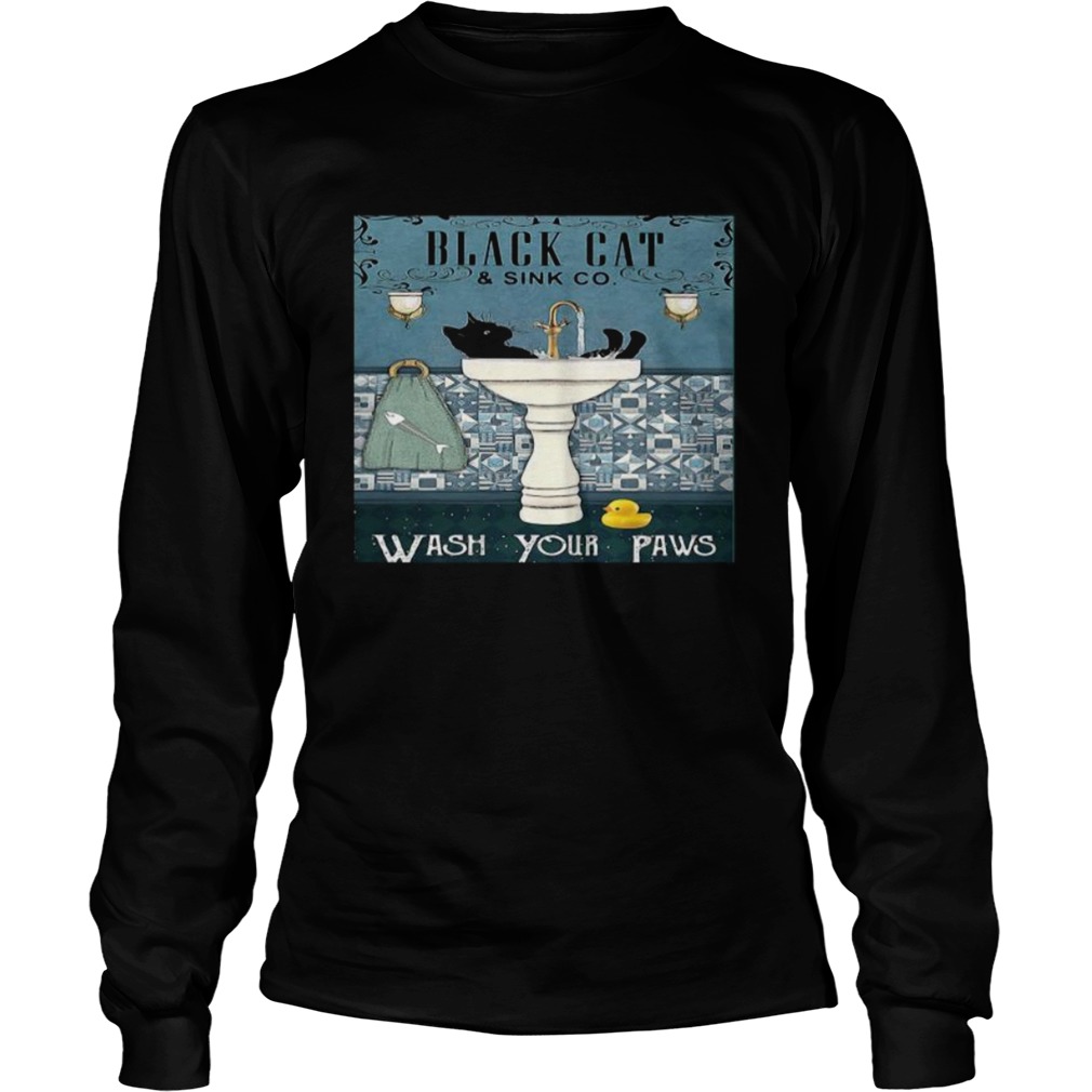 Black Cat And Sink Co Wash Your Paws  Long Sleeve