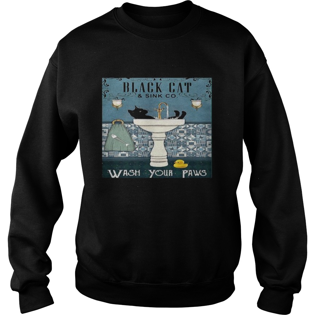 Black Cat And Sink Co Wash Your Paws  Sweatshirt