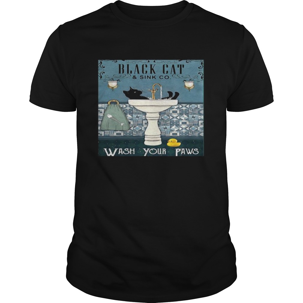 Black Cat And Sink Co Wash Your Paws  Unisex