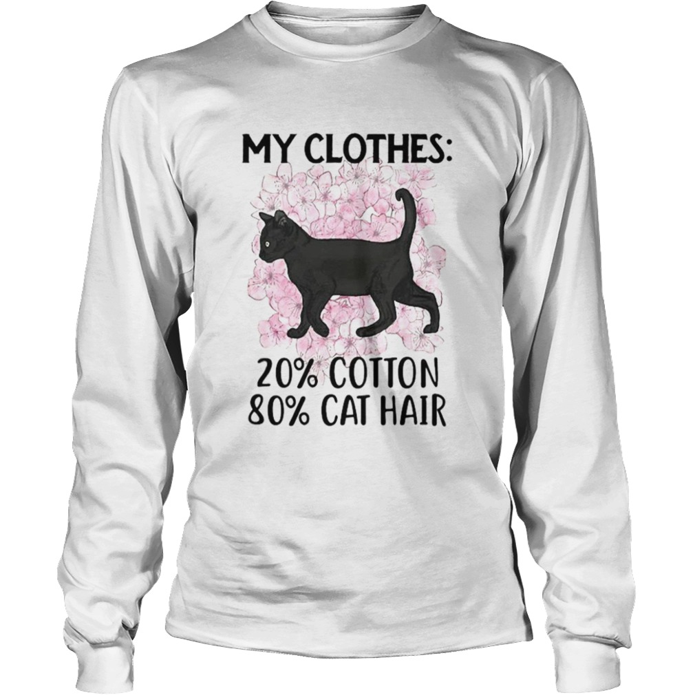 Black Cat and Cherry Blossom My clothes 20 cotton 80 cat hair  Long Sleeve