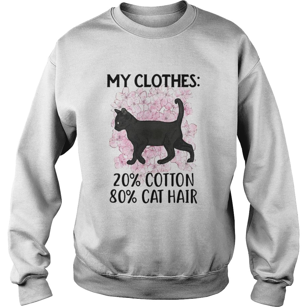 Black Cat and Cherry Blossom My clothes 20 cotton 80 cat hair  Sweatshirt